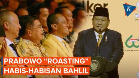 [FULL] Pidato Prabowo di Puncak Perayaan HUT Golkar ke-60, “Roasting” Habis-habisan Bahlil