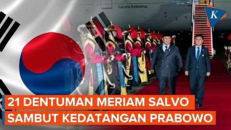 Momen Kedatangan Presiden Prabowo di Korea Selatan Disambut 21 Dentuman Meriam Salvo