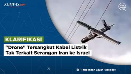 [HOAKS] Drone Tersangkut Kabel Listrik Tak Terkait Serangan Iran ke Israel