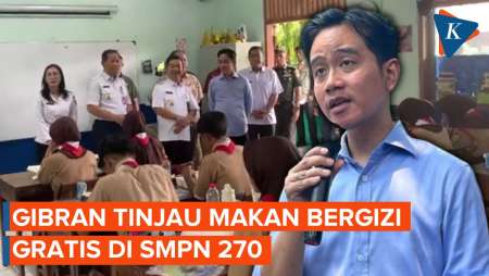 Momen Wapres Gibran Tinjau Makan Bergizi Gratis di SMPN 270 Jakarta