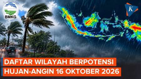 BMKG Ungkap Potensi Hujan Lebat Besok 16 Oktober 2026, Ini Daftar Wilayahnya