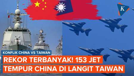 Rekor Terbanyak! Terdeteksi 153 Jet Tempur China 