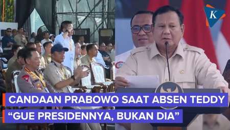 Candaan Prabowo Soal Teddy Indra Wijaya Di Panggung Buruh