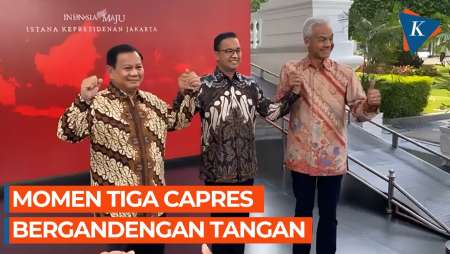 Anies, Ganjar, dan Prabowo Gandengan Tangan Usai Ketemu Jokowi, Politik Bukan untuk Perpecahan