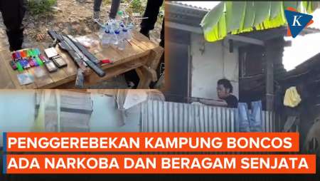 Gerebek Pemakai Narkoba di Kampung Boncos, Polisi Temukan Senpi dan Sajam