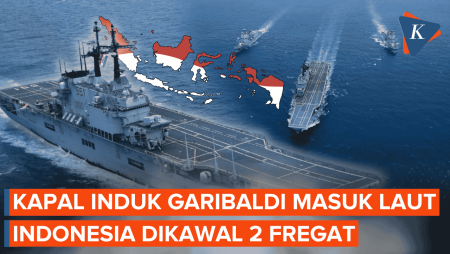 Tiba Jumat Ini, Kapal Induk Garibaldi Masuk Perairan Indonesia Dikawal 2 Fregat TNI AL