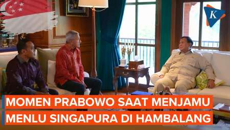 Momen Prabowo Terima Menlu Singapura di Hambalang