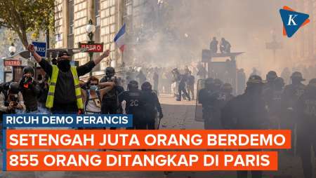 Setengah Juta Orang Turun Ke Jalan Dalam Demo Perancis, 855 Orang Ditangkap