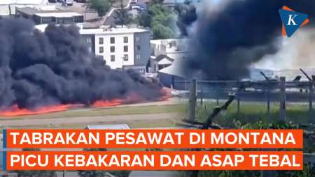 Pesawat Mendarat Hantam Pesawat Lain di Montana, Api dan Asap Selimuti Landasan Pacu
