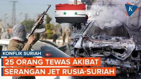 Jet Tempur Suriah dan Rusia Bombardir Wilayah Pemberontak, 25 Orang Tewas