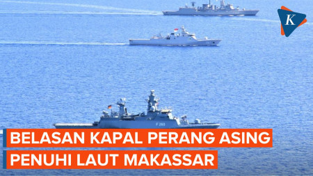 17 Armada Kapal Perang Asing Merapat di Laut Makassar, Ada…