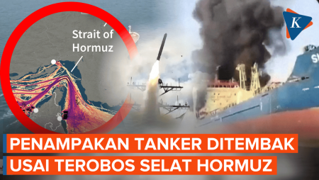 Potret Kapal Tanker Tenggelam Ditembak Usai Terobos Selat Hormuz Iran