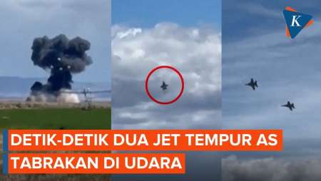 Detik-detik Dua Jet Tempur AS Tabrakan di Udara dan Meledak