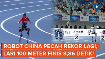 Detik-detik Robot China Pecah Rekor Lagi, Kini Lari 100 Meter Finis 8,86 Detik!