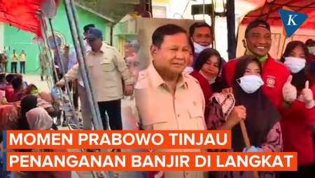 Prabowo Tinjau Banjir Di Langkat, Sempat Naik Mobil Maung Sapa Warga