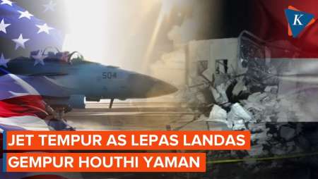 Video Detik-detik Jet Tempur AS Lepas Landas untuk Gempur Houthi Yaman