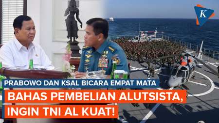 Prabowo dan KSAL Muhammad Ali Bicara Empat Mata, Bahas Pembelian Alutsista