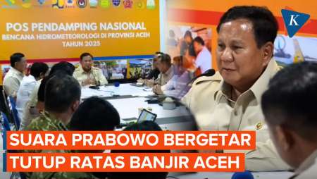Detik-detik Suara Prabowo Bergetar Tutup Ratas Banjir Aceh, Ada Apa?