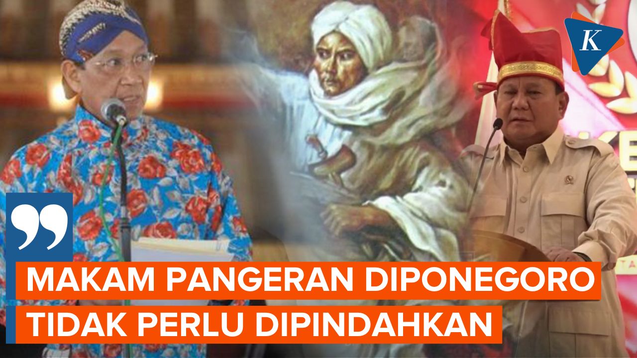 Sri Sultan Tolak Usul Prabowo Pindahkan Makam Pangeran Diponegoro