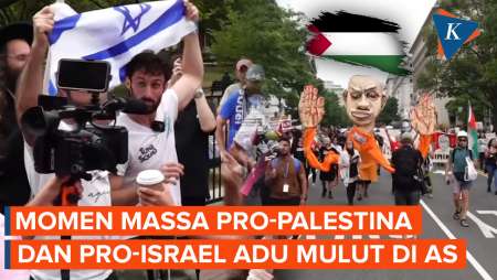 Panas! Massa Pro-Palestina dan Pro-Israel Adu Mulut di Depan Gedung Putih