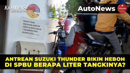 Antrean Suzuki Thunder Bikin Heboh Di SPBU, Tangkinya Berapa Liter?