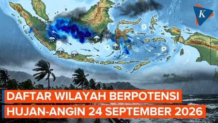BMKG Peringatkan Potensi Hujan Lebat Dan Angin Kencang 24 September 2026, Ini Wilayahnya