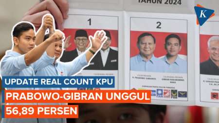 Real Count KPU Pilpres 2024 Data 48,85  Persen: Prabowo-Gibran Unggul 56,89 Persen