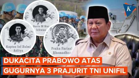 Prabowo Berduka Atas Tewasnya 3 Prajurit TNI di Lebanon