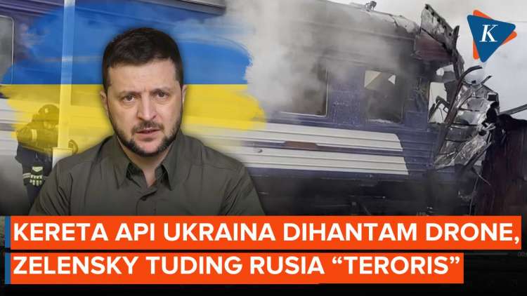 Video: Rusia Balas Pakai Drone Hancurkan Kereta Api Ukraina, Zelensky ...