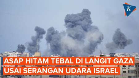 Penampakan Gumpalan Asap di Langit Gaza Usai Tembakkan Roket dari Israel