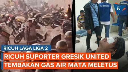 Kericuhan Usai Laga Gresik United Vs Deltras FC, Tembakan Gas Air Mata Meletus Lagi