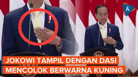 Respons Jokowi Ditanya soal Pakai Dasi Kuning, Bukan Merah