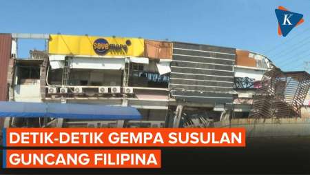 Detik-detik Gempa Susulan Saat Tim Penyelamat Filipina Cari Korban Di Reruntuhan Bangunan