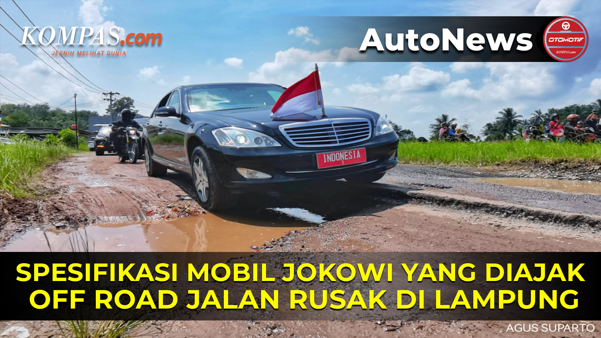 Potret Mercedes Benz S600 Guard Jokowi Off Road di Jalan Rusak di Lampung