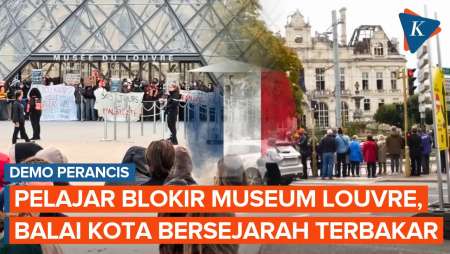 Demonstran Perancis Blokir Museum Louvre, Balai Kota Berusia 143 Tahun Hangus