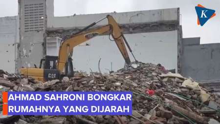 Rumah Sahroni Dibongkar Usai Dijarah, Kini Tinggal Puing