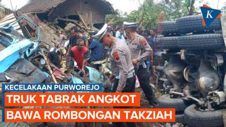 Kecelakaan Purworejo, Angkot yang Bertabrakan dengan Truk Bawa Rombongan Takziah dari Magelang