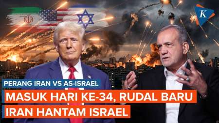 Perang Hari ke-34: Gelombang Rudal Baru Hantam Israel, Trump Klaim Perang Hampir Selesai
