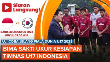 Jadwal Siaran Langsung Timnas Indonesia Vs Korea Selatan U17, Main Jam 19.00 WIB