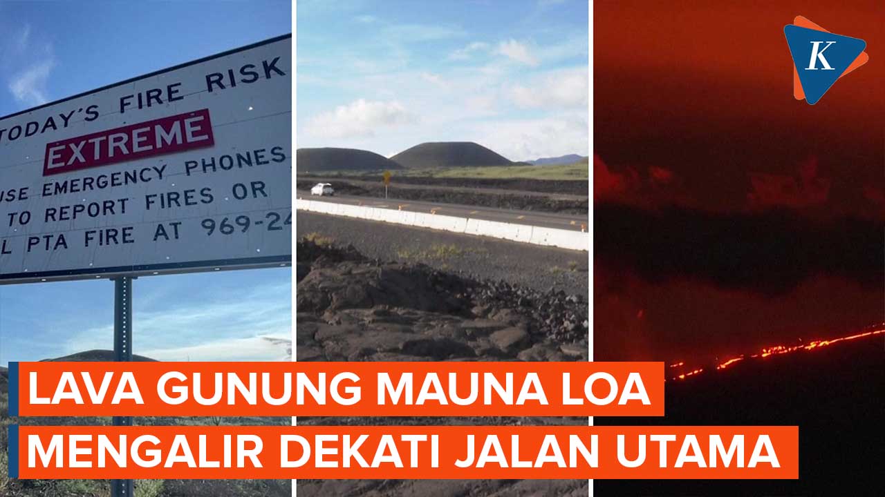 Lava Gunung Mauna Loa Bergerak ke Jalan Utama