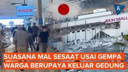 Rekaman Detik-detik Pengunjung Mal Kumamoto Bergegas Keluar Usai Gempa Mengguncang
