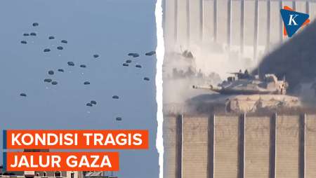 Potret Tragis Gaza: Hujan Bantuan di Langit, Dikepung Tank Israel di Perbatasan