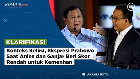 Konteks Keliru, Ekspresi Prabowo Saat Anies dan Ganjar Beri Skor Rendah untuk Kemenhan