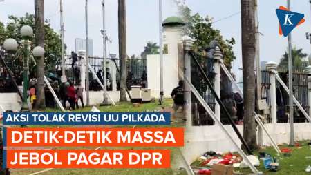 Detik-detik Massa Jebol Pagar Gedung DPR Saat Aksi Tolak RUU…