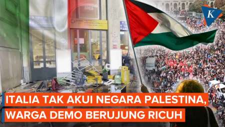 Pemerintah Italia Tak Akui Negara Palestina, Warga Demo dan Bentrok dengan Polisi