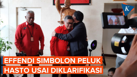 Effendi Simbolon Peluk Hasto Usai Diklarifikasi soal Dukung Prabowo