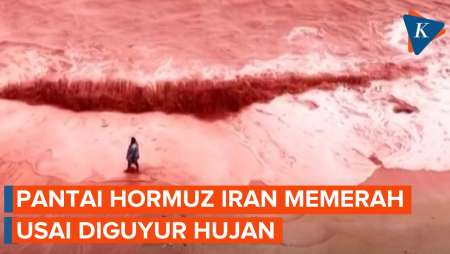 Pantai Di Hormuz Iran Memerah Usai Diguyur Hujan, Apa Yang Terjadi?