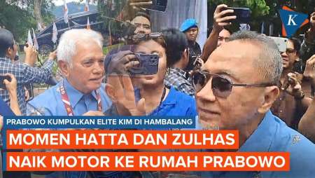 Momen Hatta Rajasa dan Zulhas Naik Motor ke Rumah Prabowo Saat Konsolidasi KIM