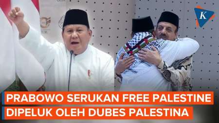 Momen Dubes Palestina Lari Peluk Prabowo Usai Serukan "Free Palestine" Dari Gontor