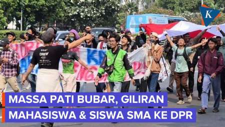 Massa Dari Pati Bubar, Giliran Mahasiswa Dan Anak SMA Demo Ke DPR